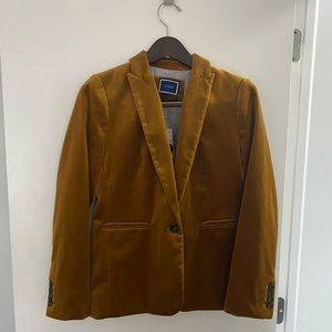 Gold Parke In Golden Brandy Velvet Blazer
